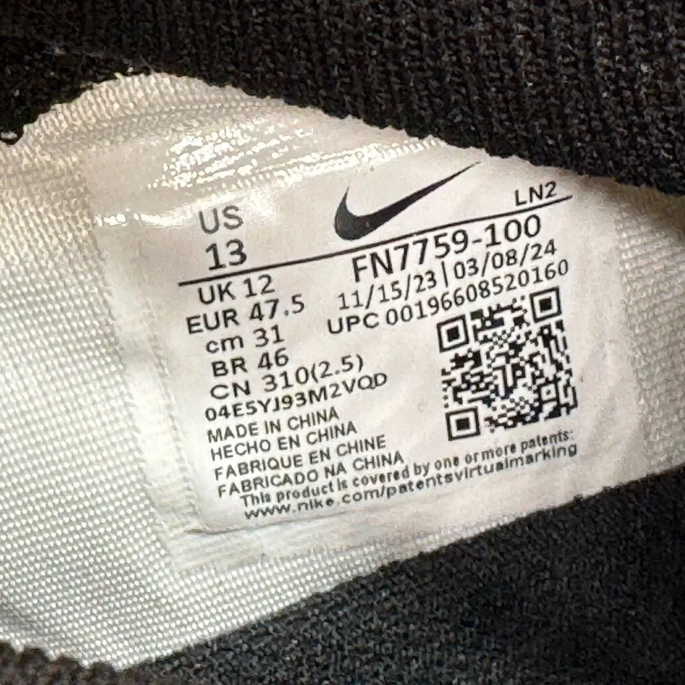 NEW Nike Vapor Edge Pro 360 White Black Football Cleats Sz 13 FN7759-100